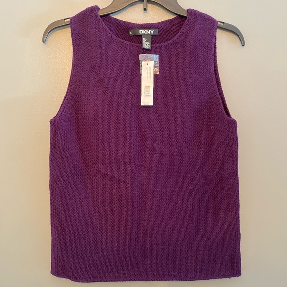 DKNY Purple Sleeveless Fitted Tank Top - Picture 1 of 3
